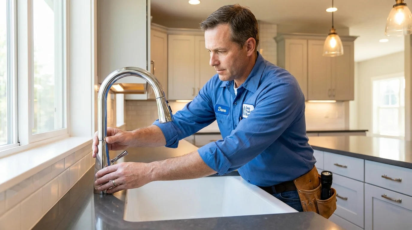 Kitchen faucet installation by Johns Plumbing LLC in Spring Arbor