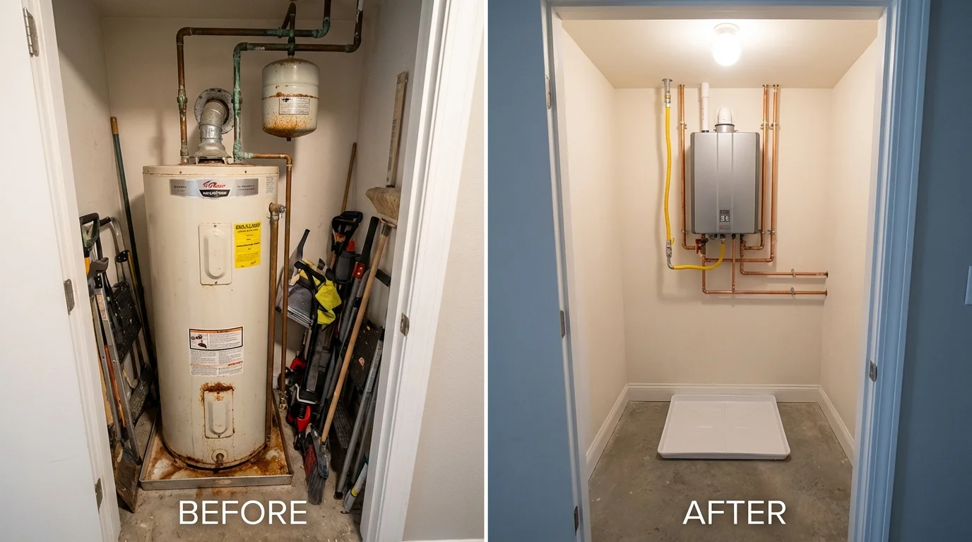 Tank water heater versus wall-mounted tankless unit comparison for Spring Arbor, MI homeowners